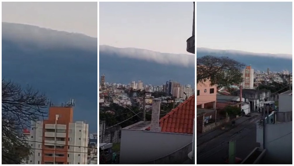 Nuvem gigante forma ‘paredão’ e chama atenção de moradores do ABC Paulista