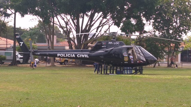 Helicóptero da Polícia Civil transporta coração de Piracicaba até o HC da Unicamp para ser transplantado
