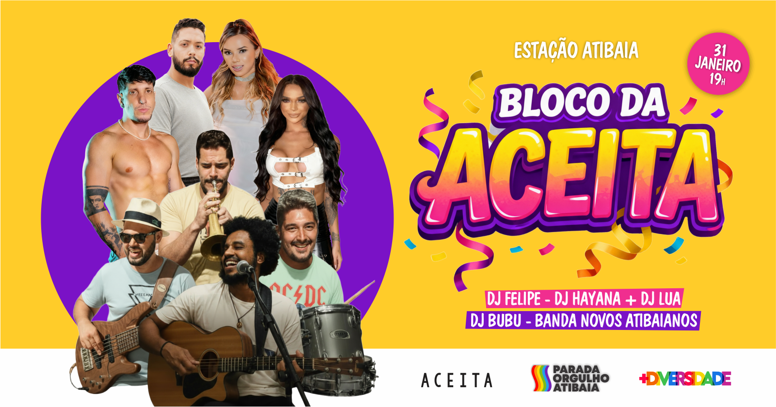 Bloco da Aceita aposta em diversidade e música ao vivo para aquecer o carnaval na Estação Atibaia