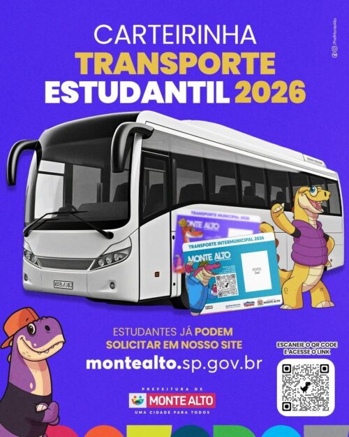 Estudantes já podem pedir a sua Carteirinha de Transporte para o ano escolar de 2026.