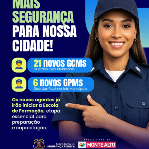 Nova equipe de 27 agentes chega para reforçar a Segurança Pública de Monte Alto
