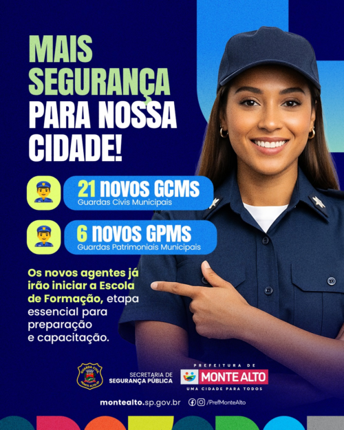 Nova equipe de 27 agentes chega para reforçar a Segurança Pública de Monte Alto