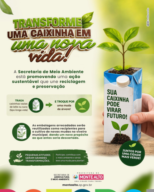 Troca de embalagens por mudas de árvores: Prefeitura promove reciclagem e sustentabilidade