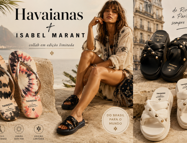 Elisabete Bohemio Baccelli analisa collab entre Havaianas e Isabel Marant, que leva o chinelo brasileiro ao universo do luxo