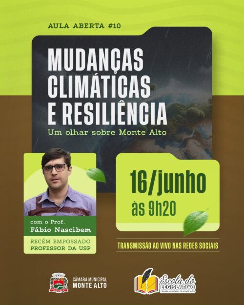 Câmara Municipal promove aula aberta sobre desafios das mudanças climáticas