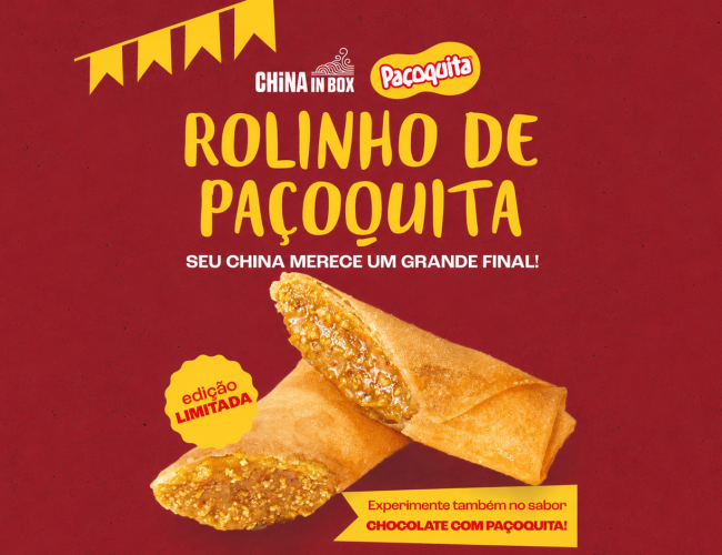 Paçoquita e China in Box se unem em collab inédita para celebrar as festas juninas com edição limitada de harumakis doces