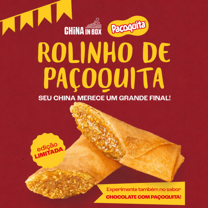 Paçoquita e China in Box se unem em collab inédita para celebrar as festas juninas com edição limitada de harumakis doces