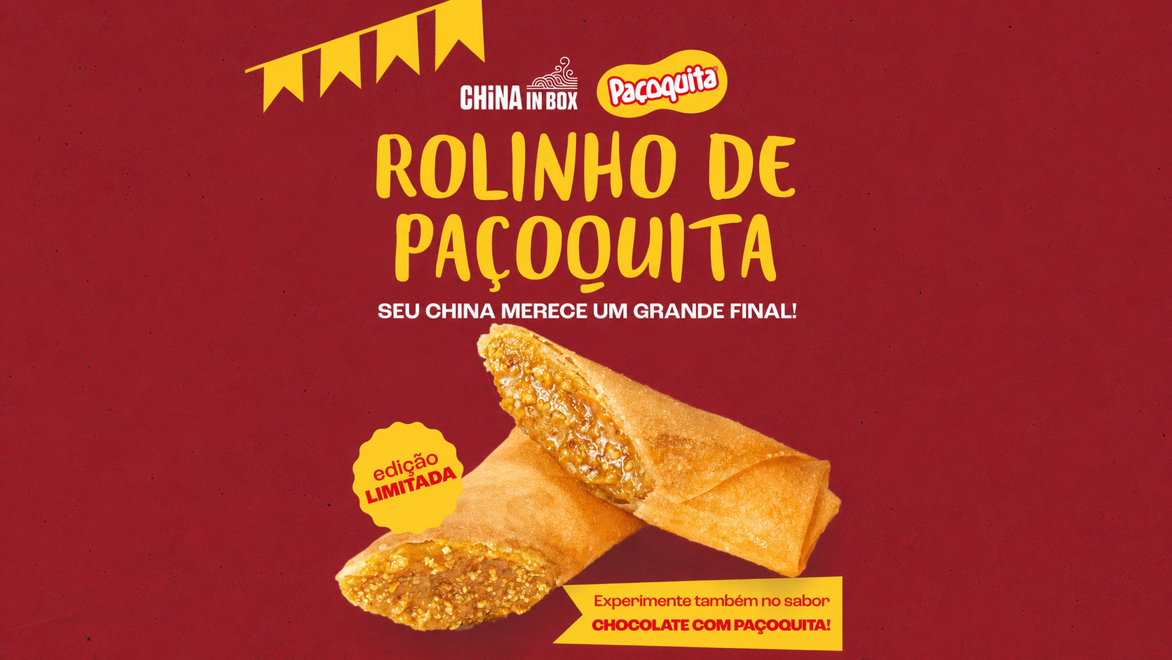 Paçoquita e China in Box se unem em collab inédita para celebrar as festas juninas com edição limitada de harumakis doces