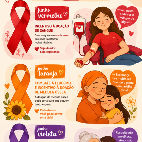 Campanhas de Conscientização em Junho: Vermelho, Laranja e Violeta Abordam Saúde e Direitos dos Idosos