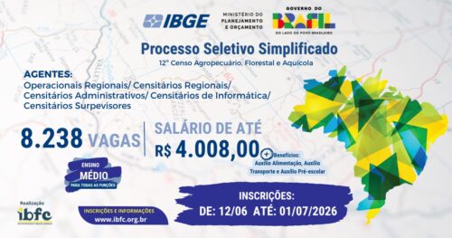 IBGE lança seleção para preencher 8.238 postos temporários de nível médio em todo o país