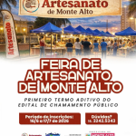 Monte Alto dá início ao processo de inscrições para seleção de novos expositores na Feira de Artesanato