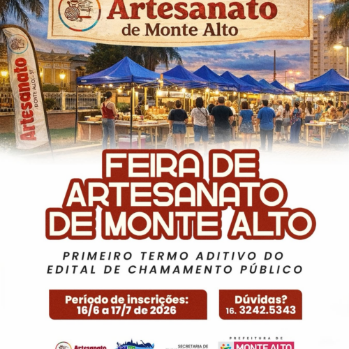 Monte Alto dá início ao processo de inscrições para seleção de novos expositores na Feira de Artesanato