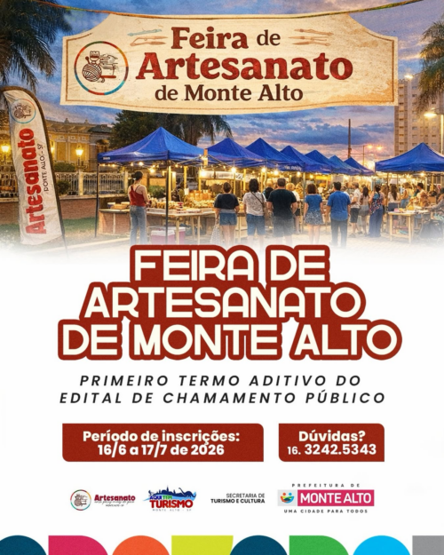Monte Alto dá início ao processo de inscrições para seleção de novos expositores na Feira de Artesanato