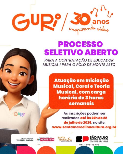 Monte Alto recebe seleção para Educador Musical no Projeto Guri