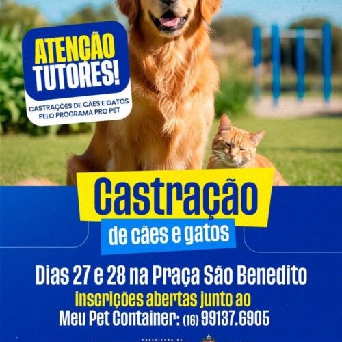 Monte Alto recebe 400 castrações gratuitas para pets através do programa Pro PET