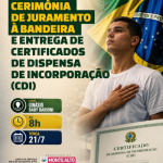 Cerimônia de Juramento à Bandeira será realizada em 21 de julho